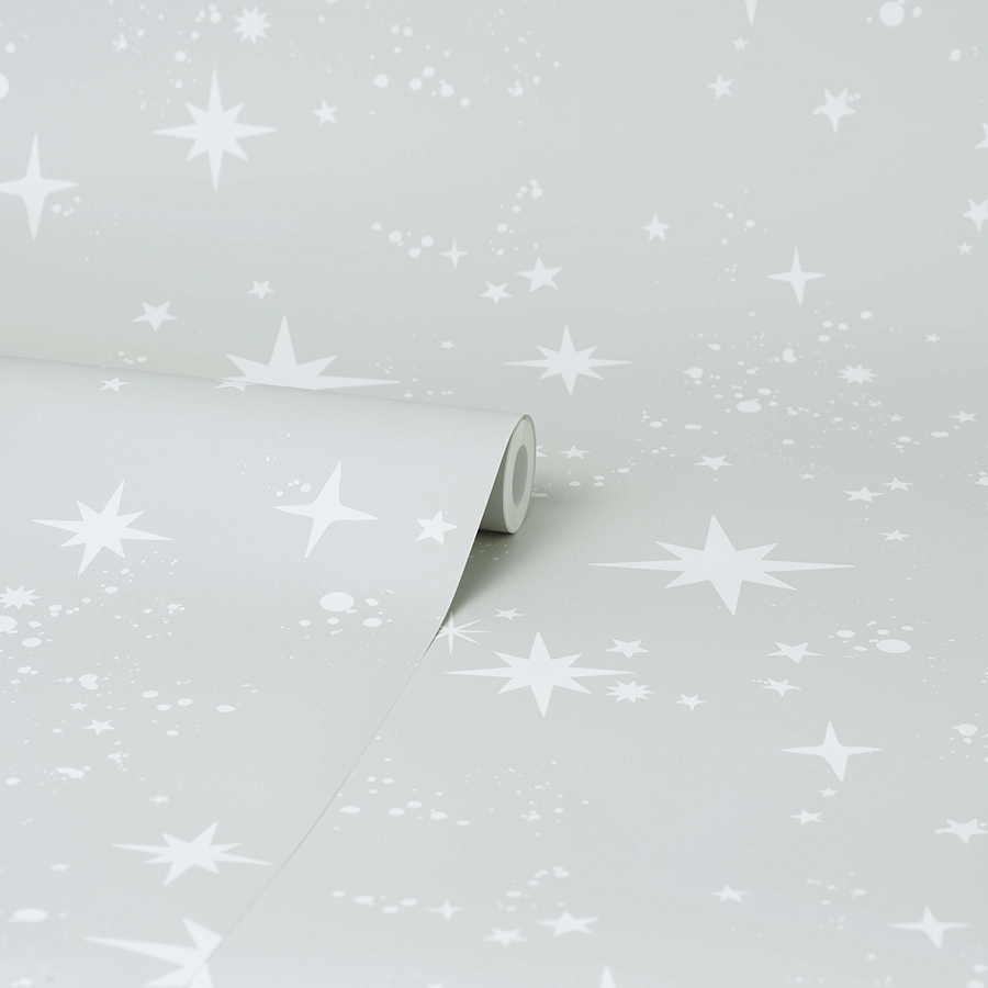 NHS4774 - Grey Scattered Stars Peel and Stick Wallpaper - by InHome