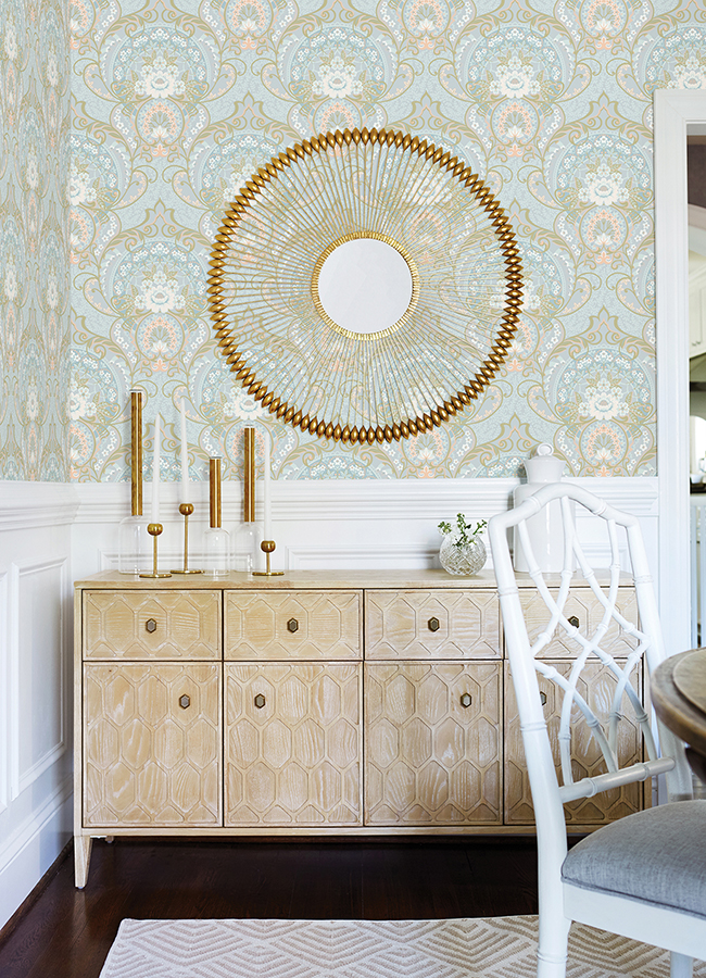 316011 Nasrin Light Blue Damask Wallpaper by Eijffinger