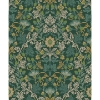 Picture of Lila Teal Strawberry Floral Wallpaper