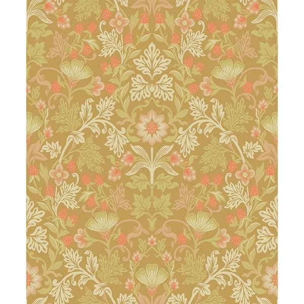 Picture of Lila Gold Strawberry Floral Wallpaper