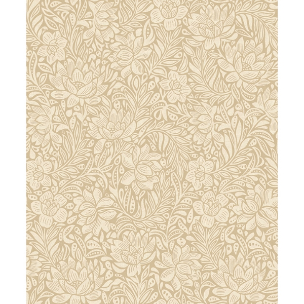 Picture of Zahara Wheat Floral Wallpaper