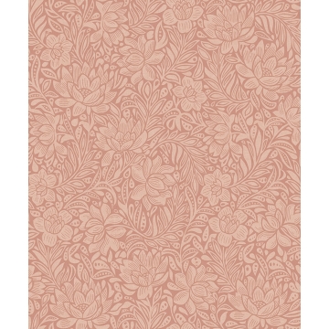 Picture of Zahara Coral Floral Wallpaper