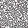 Picture of Black Doodle Abstract Peel and Stick Wallpaper
