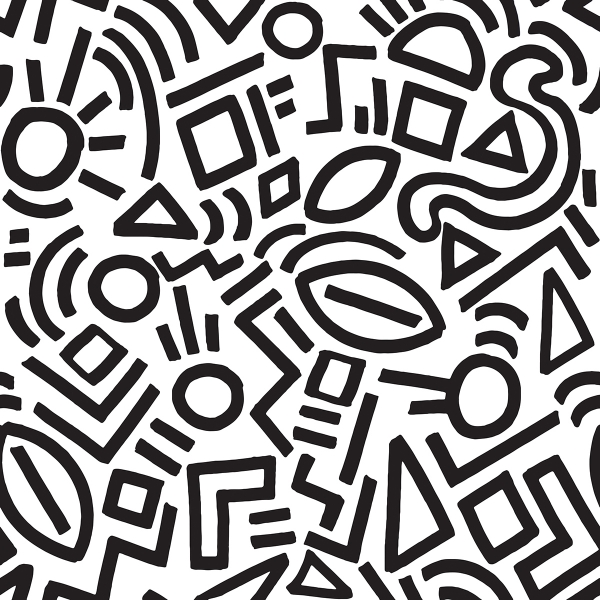 Picture of Black Doodle Abstract Peel and Stick Wallpaper