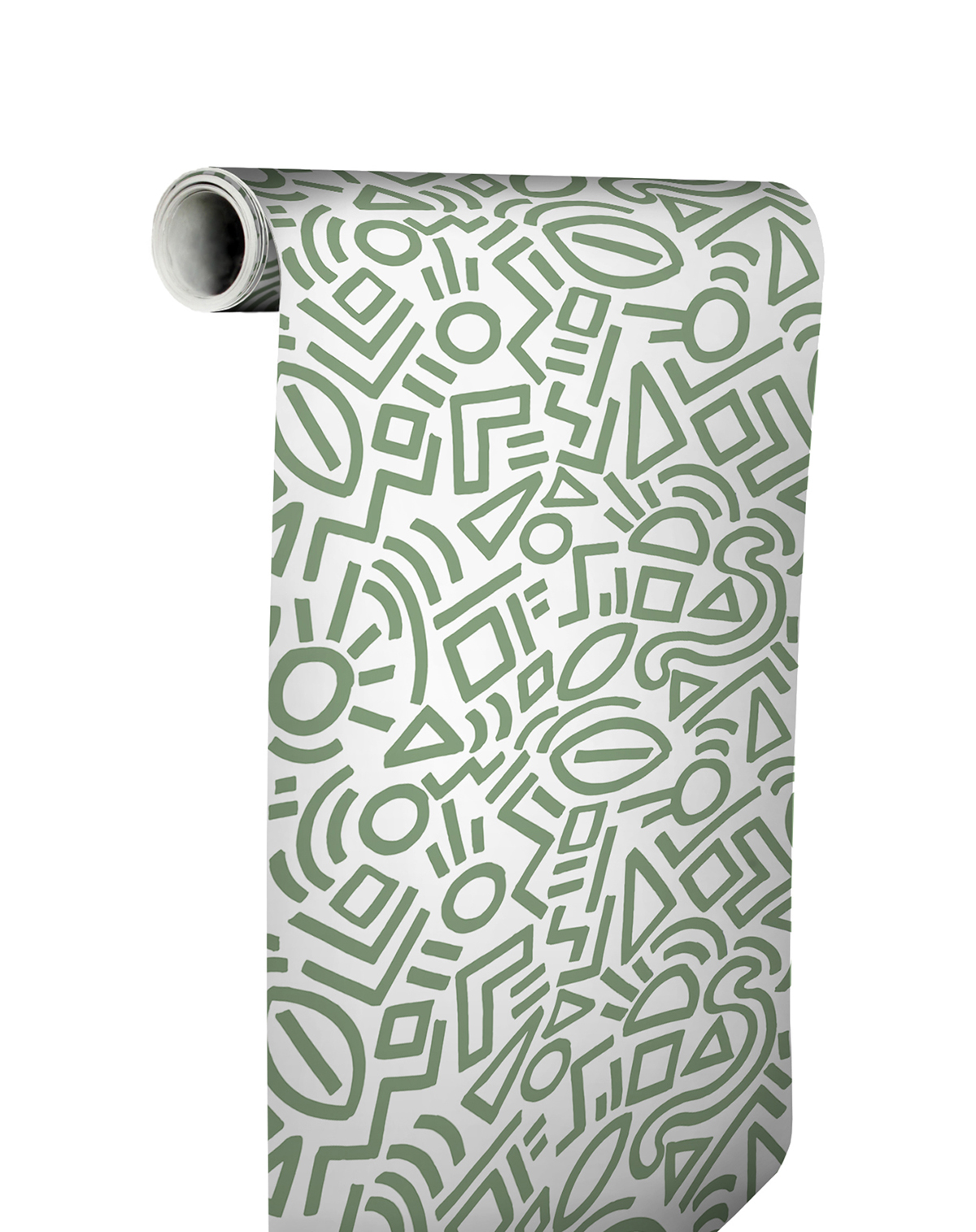 AES4791 Sage Doodle Abstract Peel and Stick Wallpaper by Aelfie x