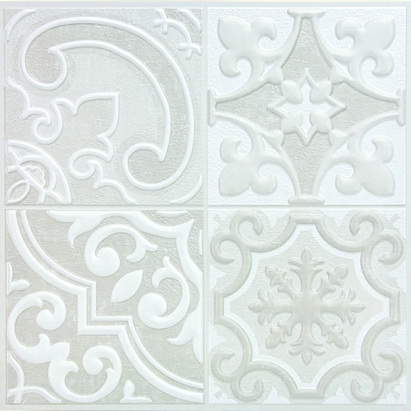Picture of Holly Cream Embossed Peel and Stick Backsplash Tiles