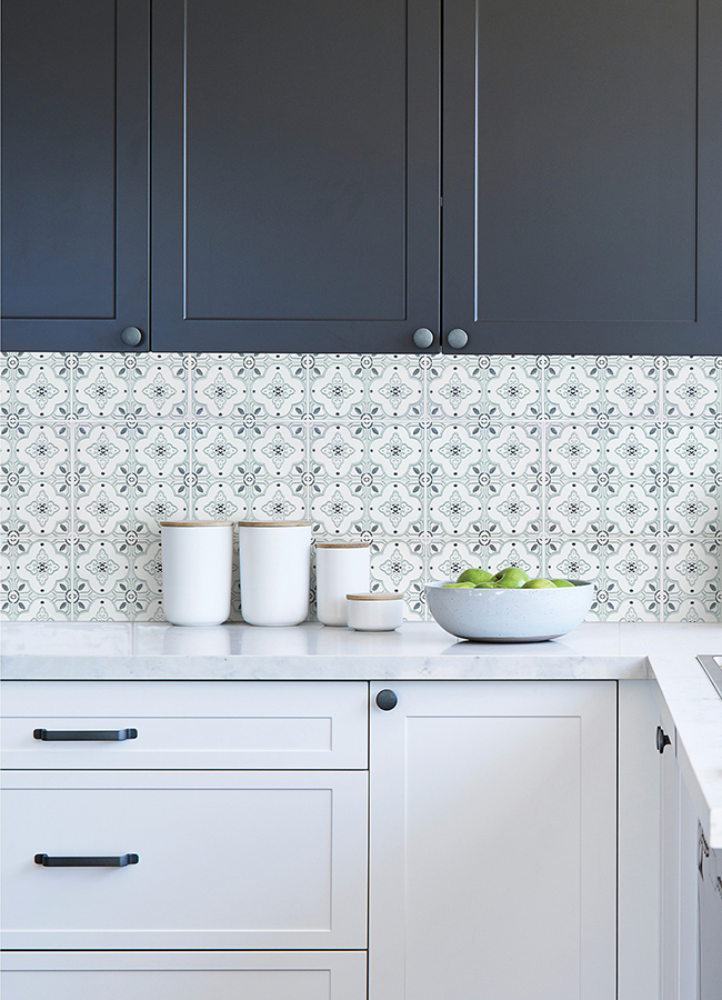 WPBS4641 - Clover Blue Embossed Peel and Stick Backsplash Tiles - by ...