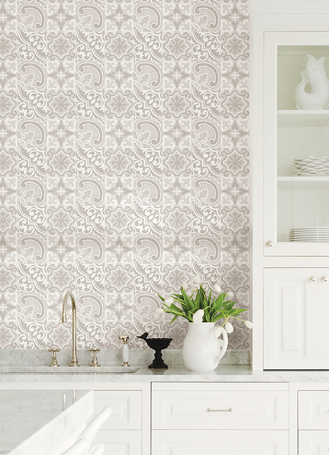 WPBS4643 Holly Cream Embossed Peel and Stick Backsplash Tiles by