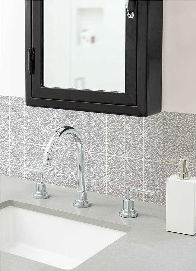 WPBS4648 Dawson Grey Embossed Peel and Stick Backsplash Tiles by