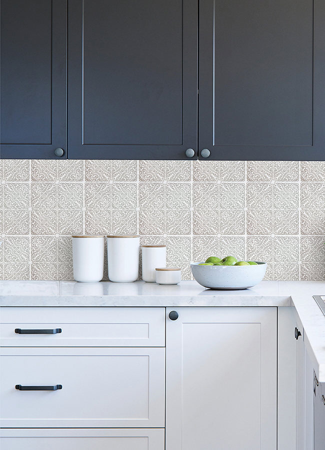 WPBS4648 Dawson Grey Embossed Peel and Stick Backsplash Tiles by