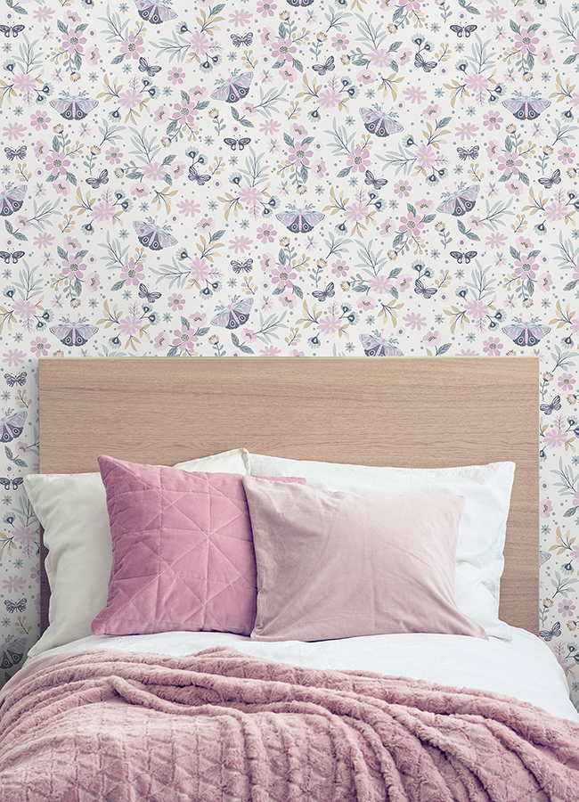 4060-58103 - Zev Pink Butterfly Wallpaper - by Chesapeake