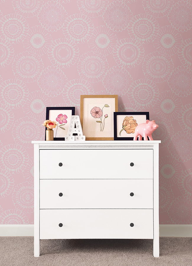4060128860 Pink Floral Wallpaper by Chesapeake