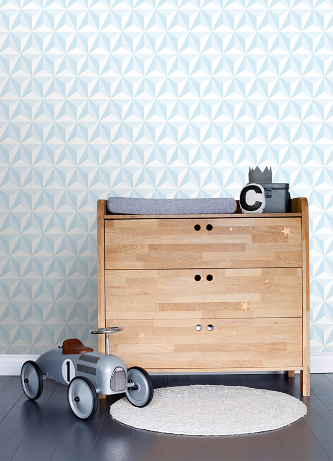 4060138912 Adella Sky Blue Geometric Wallpaper by Chesapeake