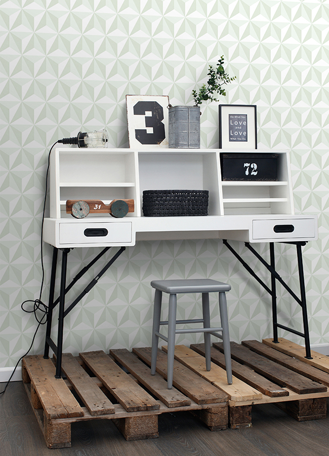 4060138913 Adella Sage Geometric Wallpaper by Chesapeake