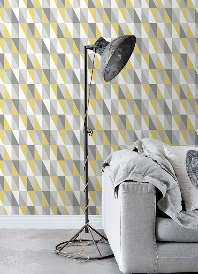 4060138921 Inez Mustard Geometric Wallpaper by Chesapeake