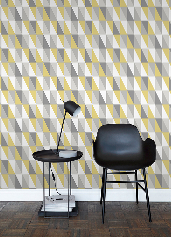 4060-138921 - Inez Mustard Geometric Wallpaper - by Chesapeake