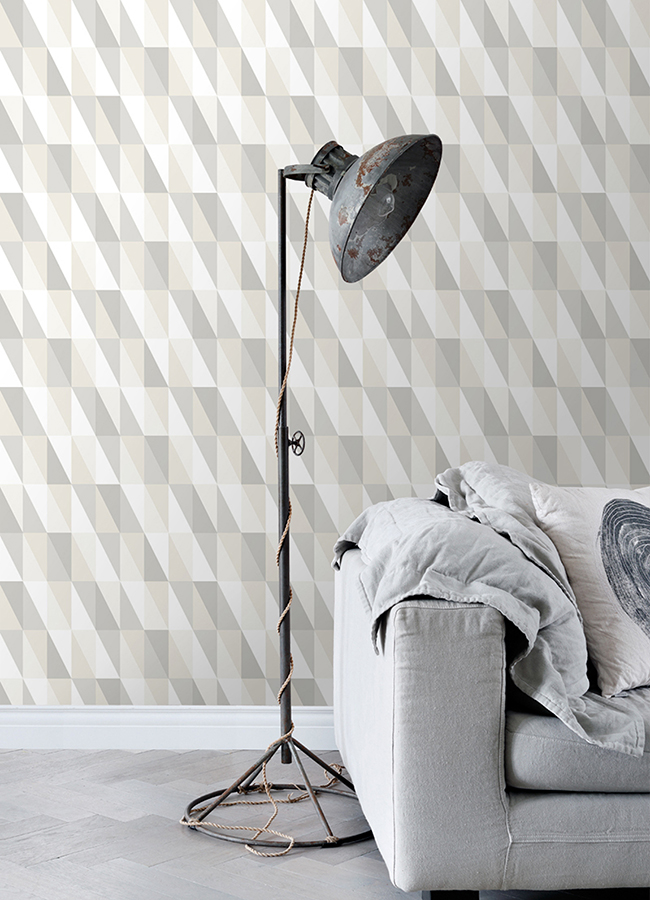 4060-138922 - Inez Neutral Geometric Wallpaper - by Chesapeake