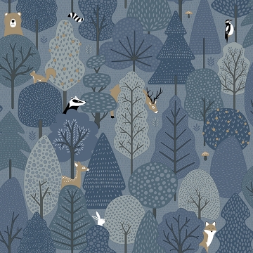 Picture of Quillen Indigo Forest Wallpaper