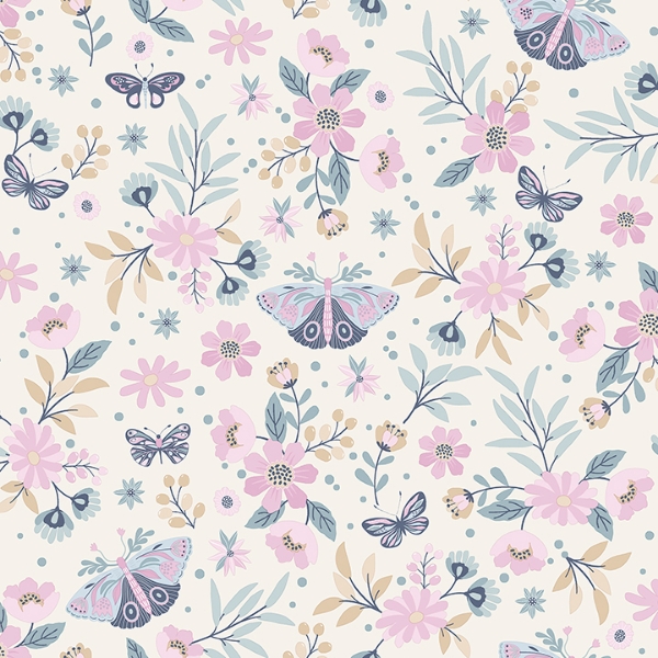 Picture of Zev Pink Butterfly Wallpaper