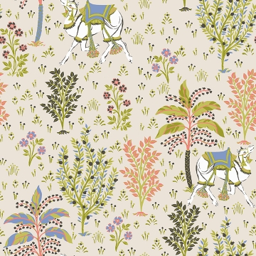 Picture of Linen Camel's Courtyard Peel and Stick Wallpaper