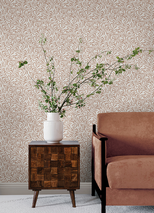 NUS4475 - Terracotta Wisley Peel and Stick Wallpaper - by NuWallpaper