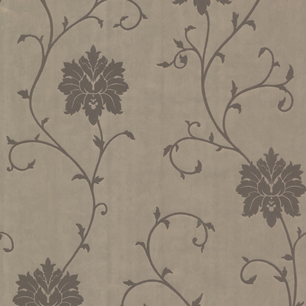 Picture of Dahli Brown Floral Trail Wallpaper