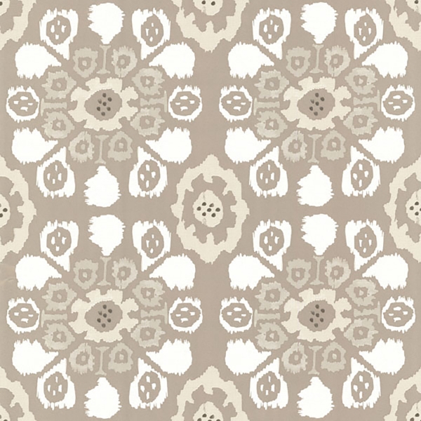 Picture of Valencia Taupe Ikat Floral Wallpaper