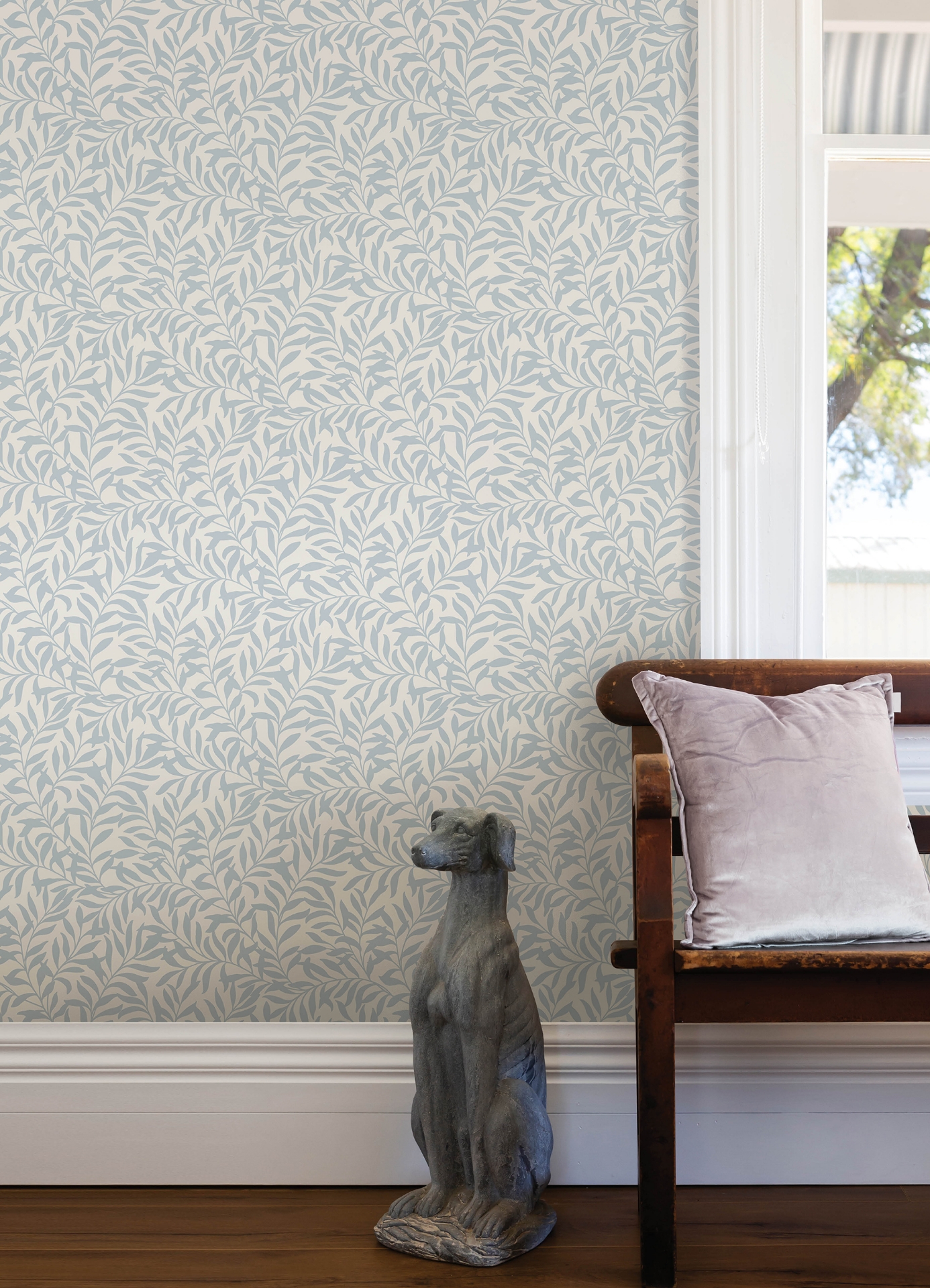 NUS4476 Blue Wisley Peel and Stick Wallpaper by NuWallpaper