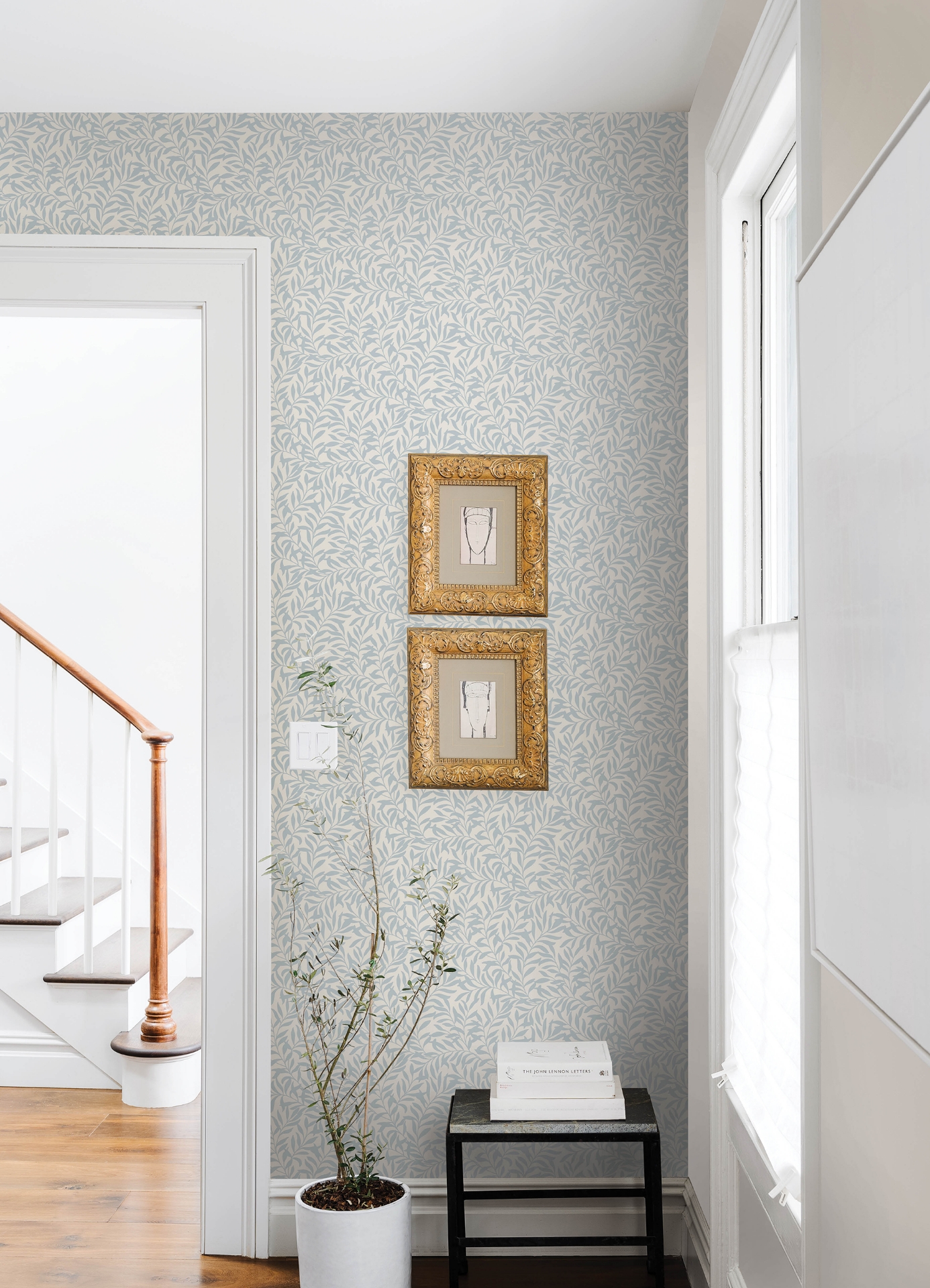 NUS4476 Blue Wisley Peel and Stick Wallpaper by NuWallpaper