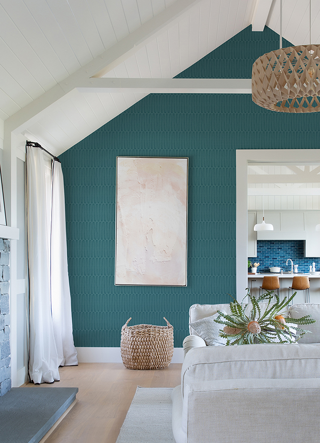 406626505 Lars Teal Retro Wave Wallpaper by AStreet Prints