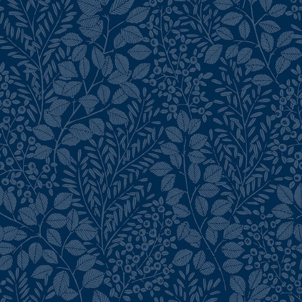 Picture of Elin Blue Berry Botanical Wallpaper