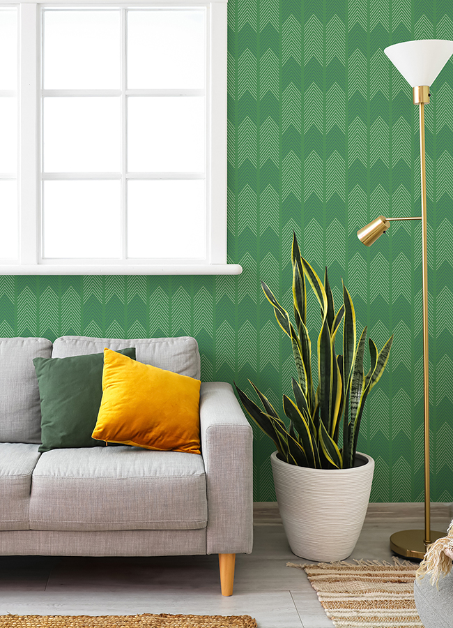 406626525 Nyle Green Chevron Stripes Wallpaper by AStreet Prints