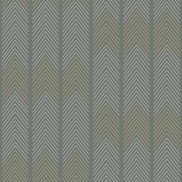 Picture of Nyle Dark Grey Chevron Stripes Wallpaper