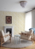 Picture of Inge Yellow Floral Block Print Wallpaper