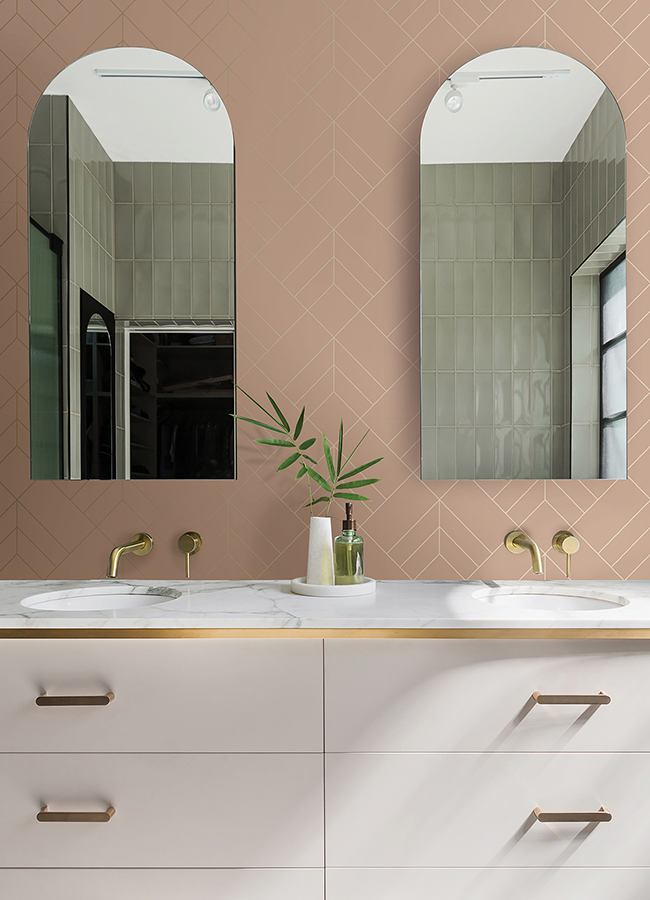406626548 Sander Light Pink Geometric Wallpaper by AStreet Prints