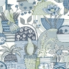 Picture of Fika Blue Blissful Birds & Blooms Wallpaper