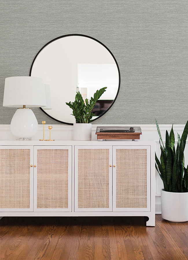 406626562 Malin Light Grey Faux Grasscloth Wallpaper by AStreet