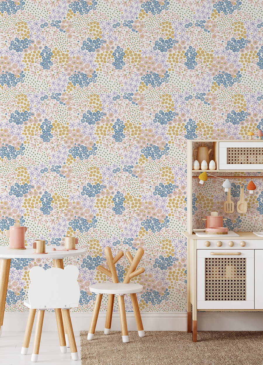 NUS4847 Floral Bunch Multi Bright Peel and Stick Wallpaper by