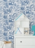 Picture of Sweet Safari Blue Peel and Stick Wallpaper