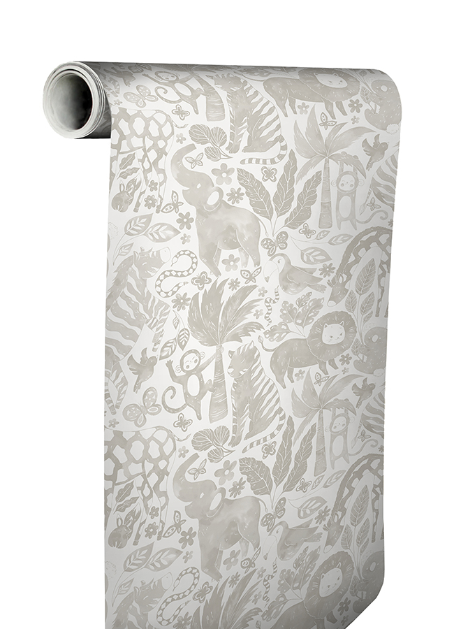 NUS4852 - Sweet Safari Taupe Peel and Stick Wallpaper - by NuWallpaper