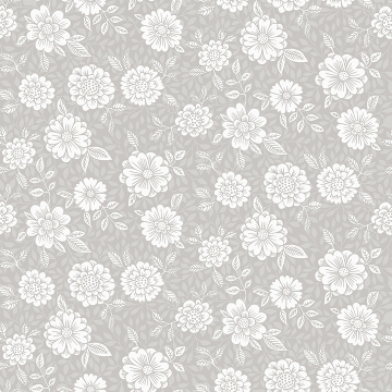 Picture of Lizette Grey Charming Floral Wallpaper