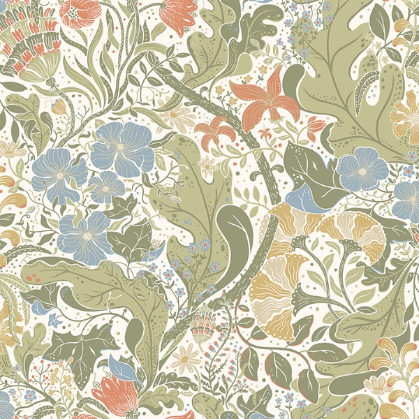 Picture of Elise Cream Nouveau Gardens Wallpaper