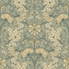 Picture of Ojvind Sea Green Floral Ogee Wallpaper