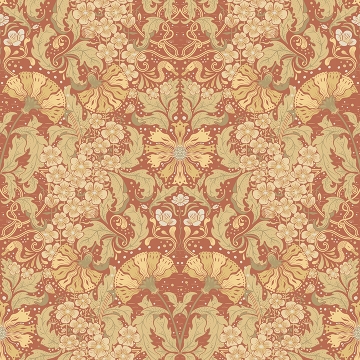Picture of Ojvind Rust Floral Ogee Wallpaper