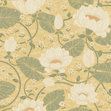 Picture of Eva Light Yellow Lotus Dreams Wallpaper
