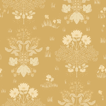 Picture of Elda Gold Delicate Daisies Wallpaper