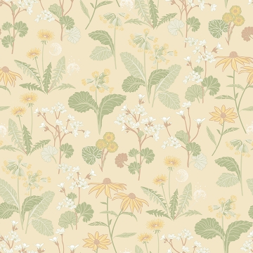 Picture of Magdalena Light Yellow Dandelion Wallpaper