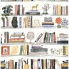 Picture of Painterly Yellow Shelf Stories Novelty Peel and Stick Wallpaper
