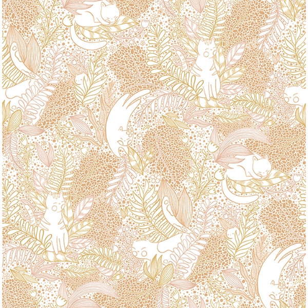 Picture of Botanical Terracotta Gato Garden Novelty Peel and Stick Wallpaper