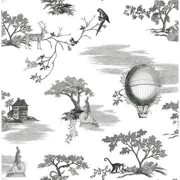Picture of Whimsy Black Fairytale Toille Novelty Peel and Stick Wallpaper